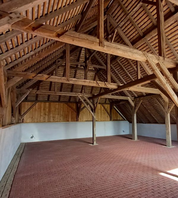 Interior view of our revitalized barn, which can be used as an event location.